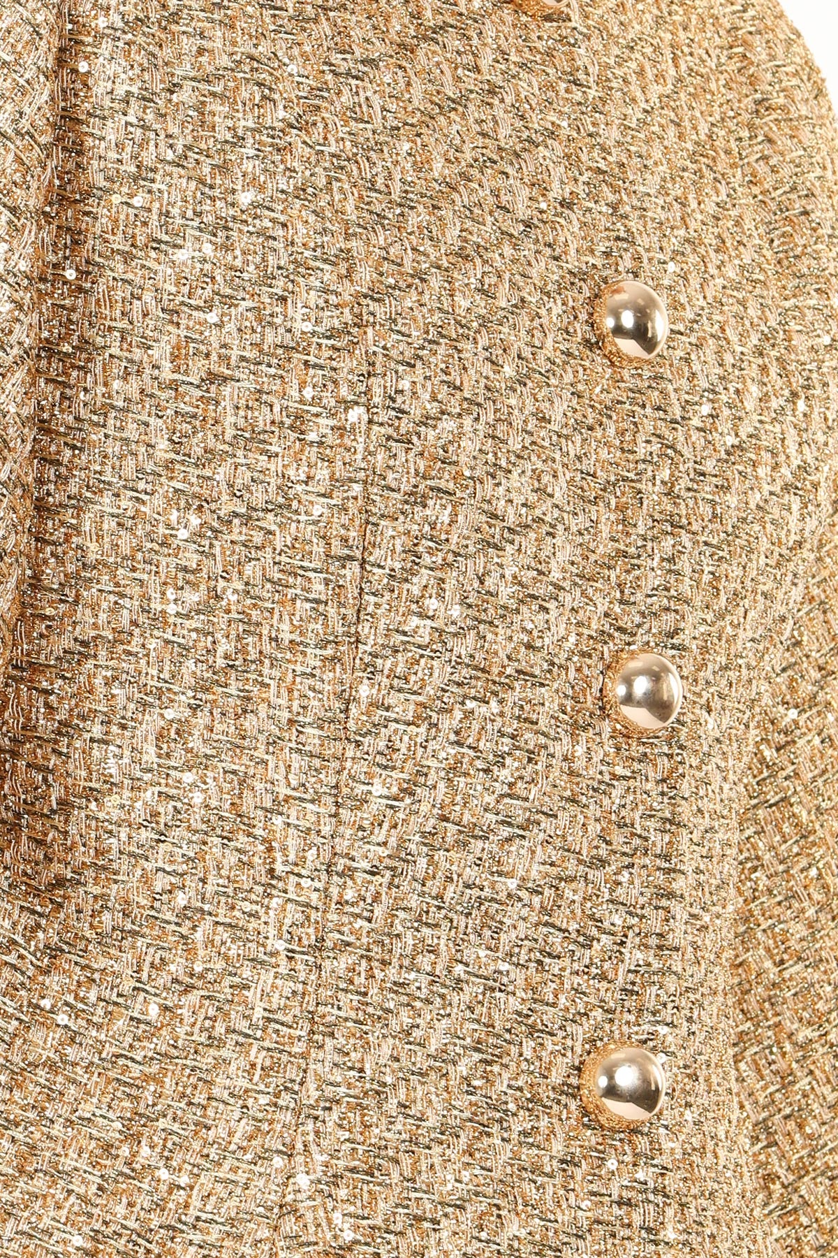 Gold Tweed Puff Sleeve Jacket