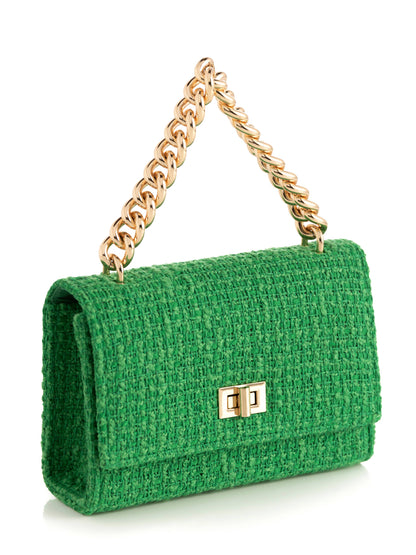 Green Clutch Purse - Tweed