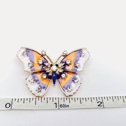 Rhinestone Enamel Butterfly Brooch Pin for Clothes: Butterfly