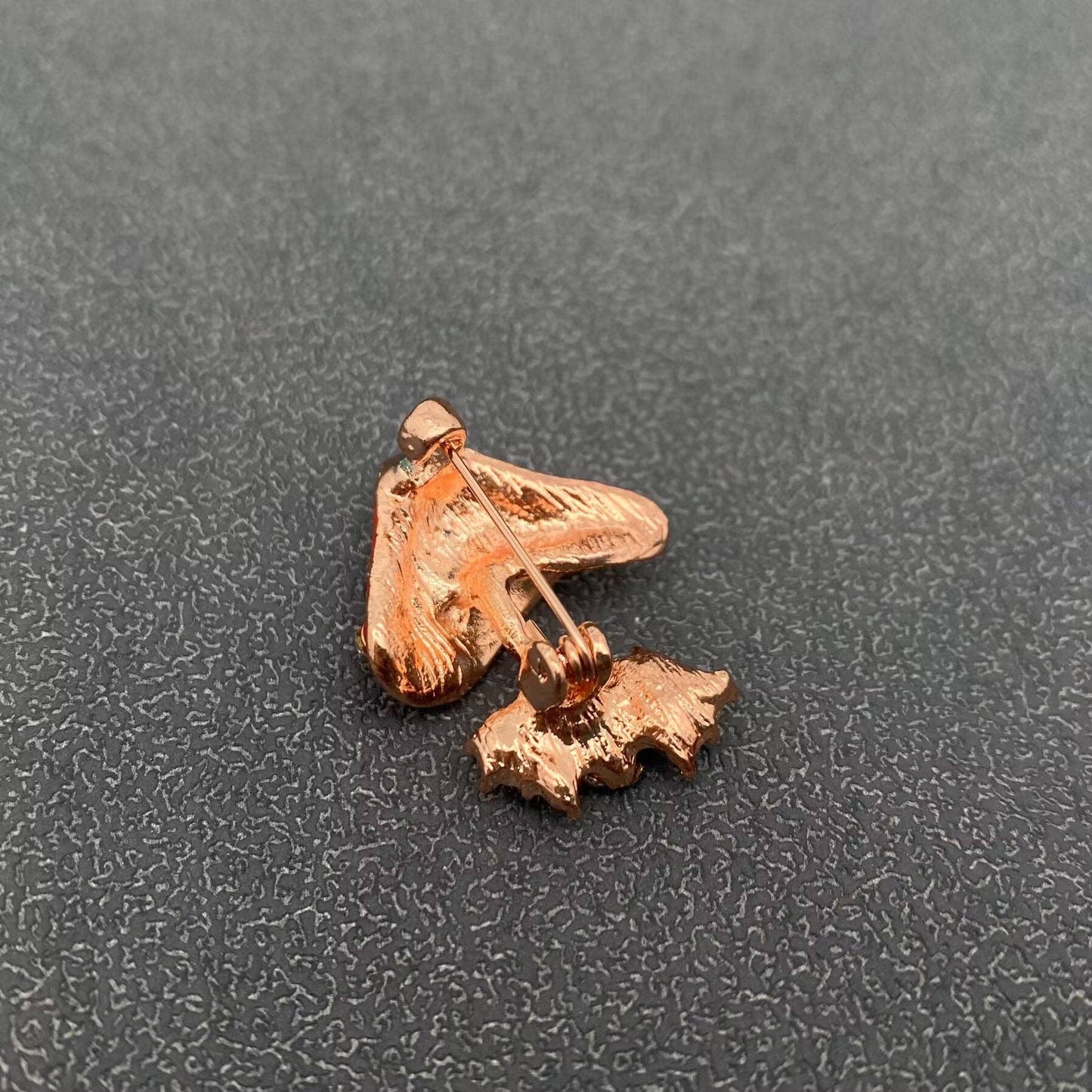 Rhinestone Red Enamel Mushroom