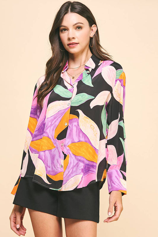 Floral Button Down Blouse