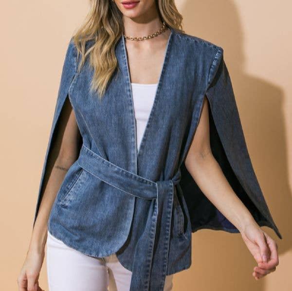 Landyn Washed Denim Capelet