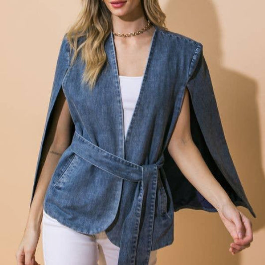 Landyn Washed Denim Capelet