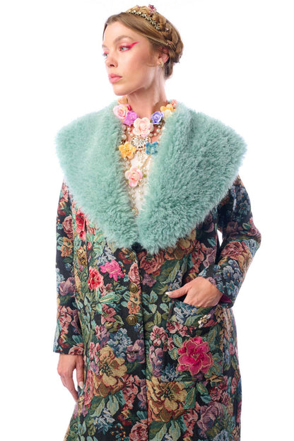 Isabel Coat: Black Floral Jacquard / L