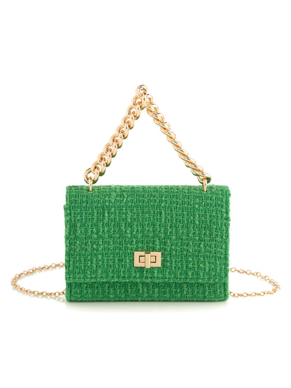 Green Clutch Purse - Tweed