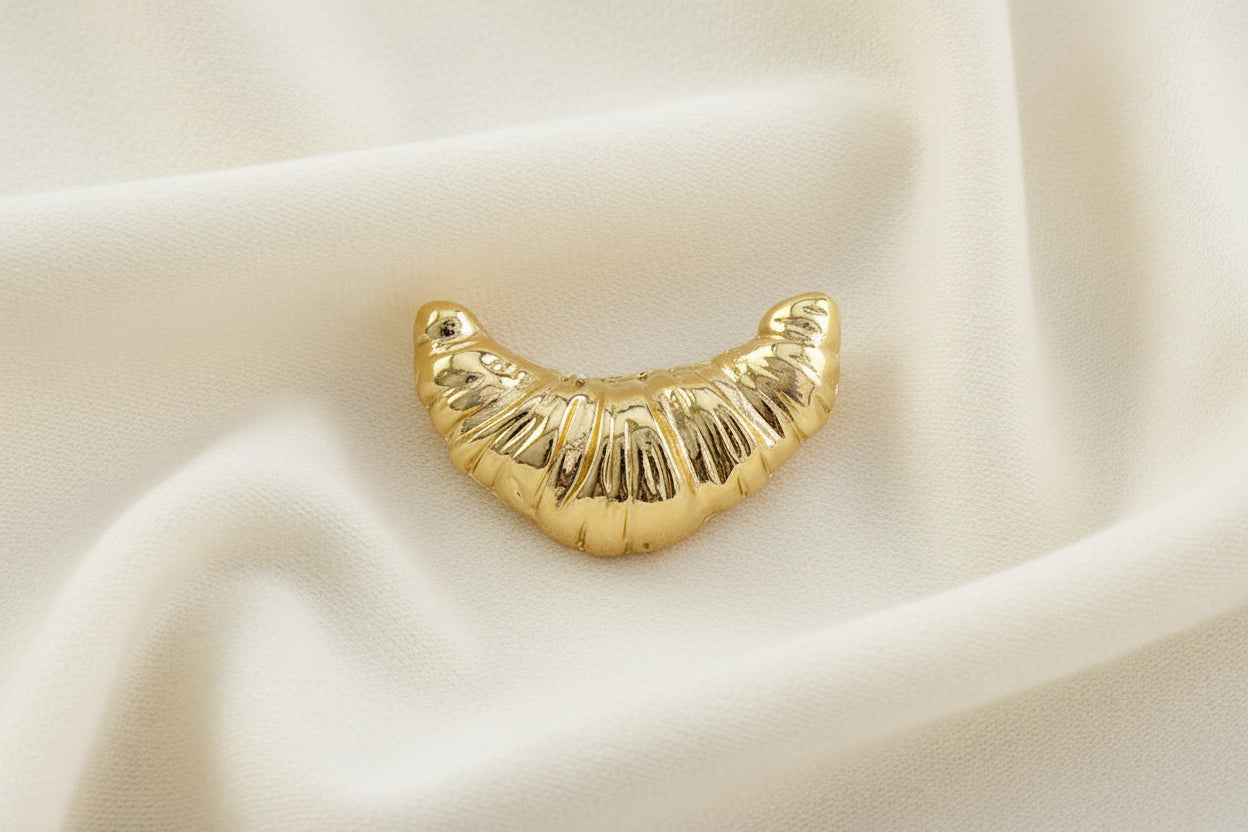 Gold croissant brooch — small quiet luxury brooch for women, $28