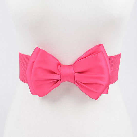 Pink bow stretch belt on a mannequin