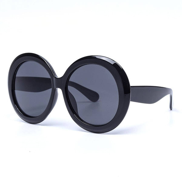black oversized round sunglasses with retro-inspired design