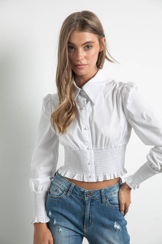 White Poplin Top